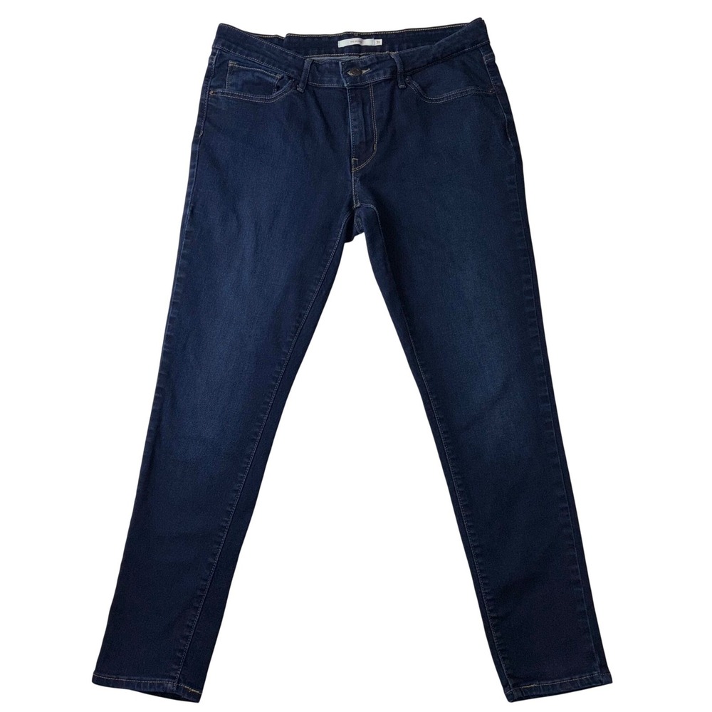 Levi Strauss 711 Skinny Jeans Womens 31 Dark Wash Blue Mid Rise Denim Pants
